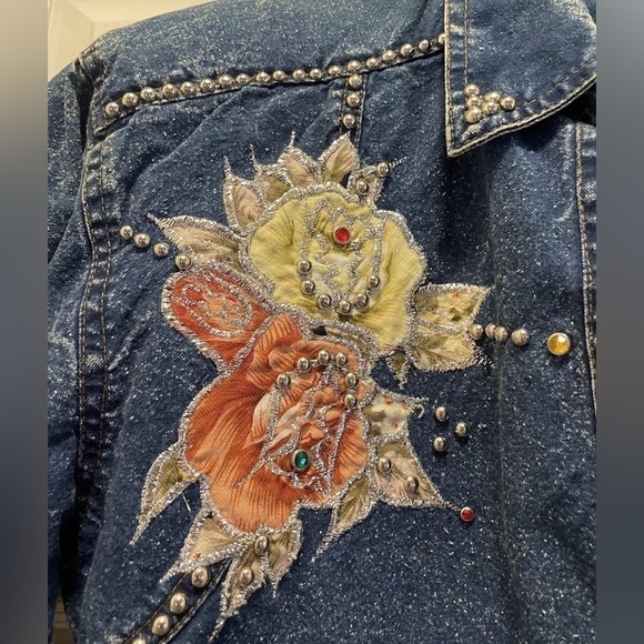 Vintage Tasty Cotton Short Sleeve Denim Blouse Size S - Picture 3 of 8